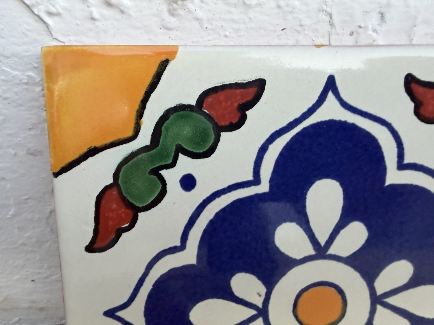 Floral Medallion Quatrefoil Talavera Tile 6” x 6” | Handmade Mexican Tile