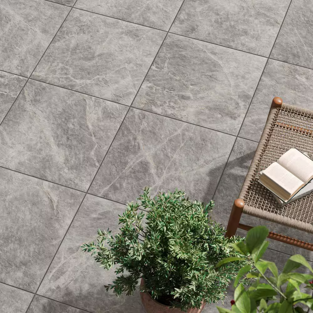 Impero Tuscan Gray 24 In. X 24 In. X 0.75 In. Marble Look Porcelain Paver (Case