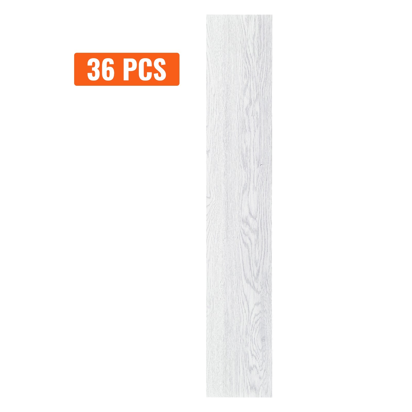 36×6 Inch Self Adhesive Vinyl Floor Tiles 2.5mm Light Gray Wood Grain Peel Stick