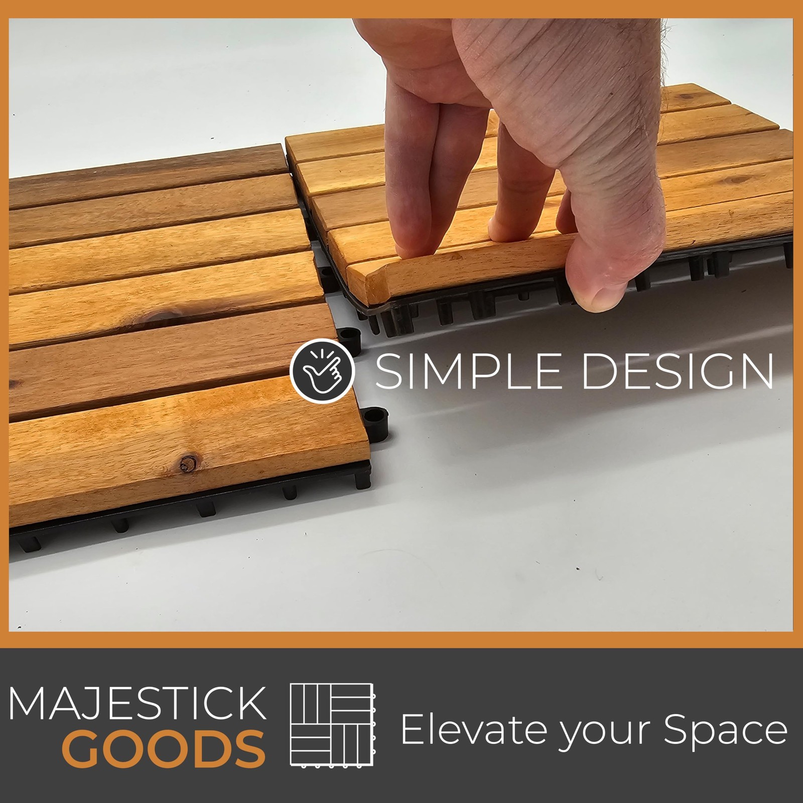 Interlocking Long Slat Deck Tiles, Acacia Wood Interlocking Deck Tiles – Easy…