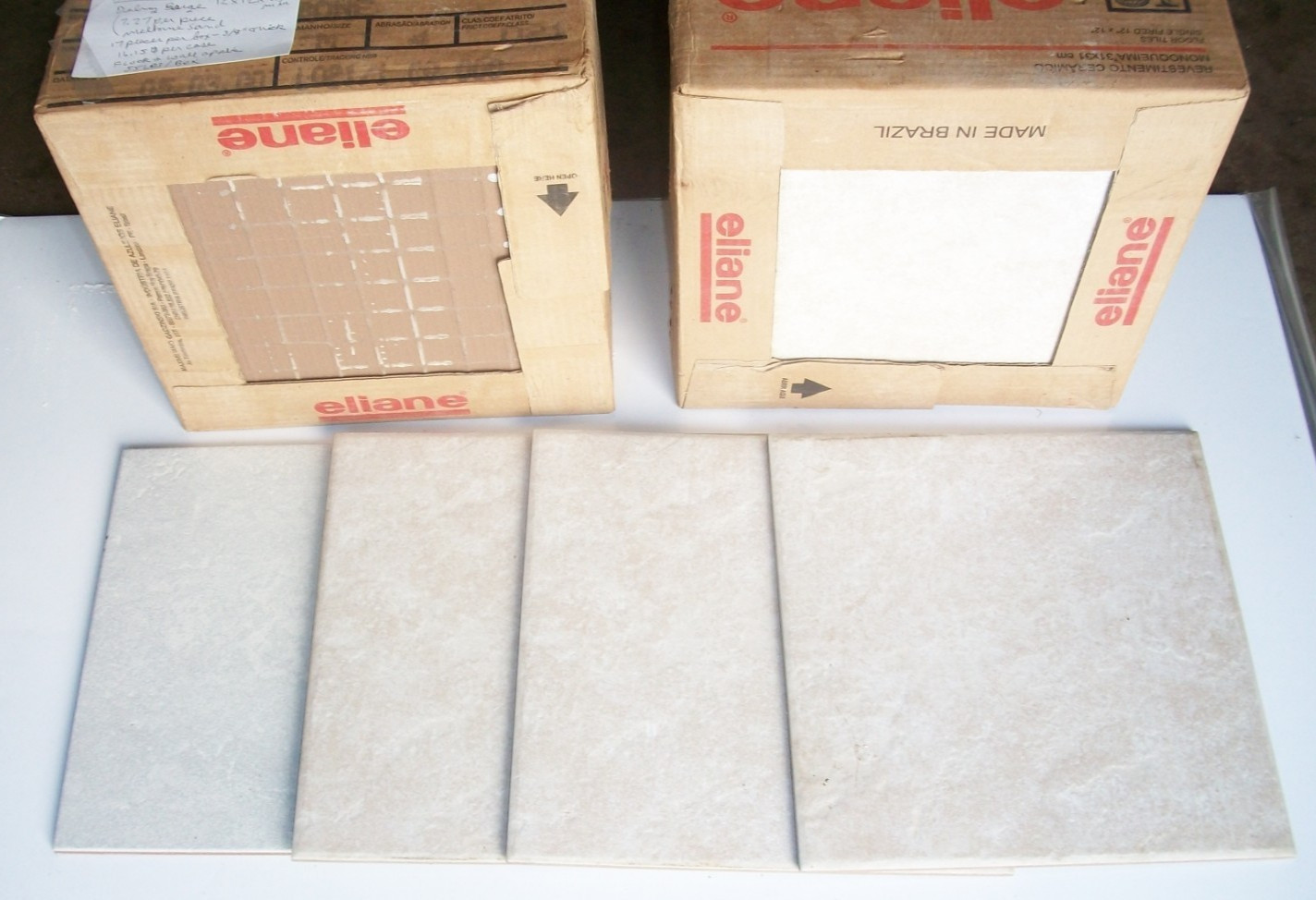 (NOS) ELIANE Floor & Wall Tile 12×12″ Sierra Bone 2 Boxes Of 16 (32+ 4 Extra)