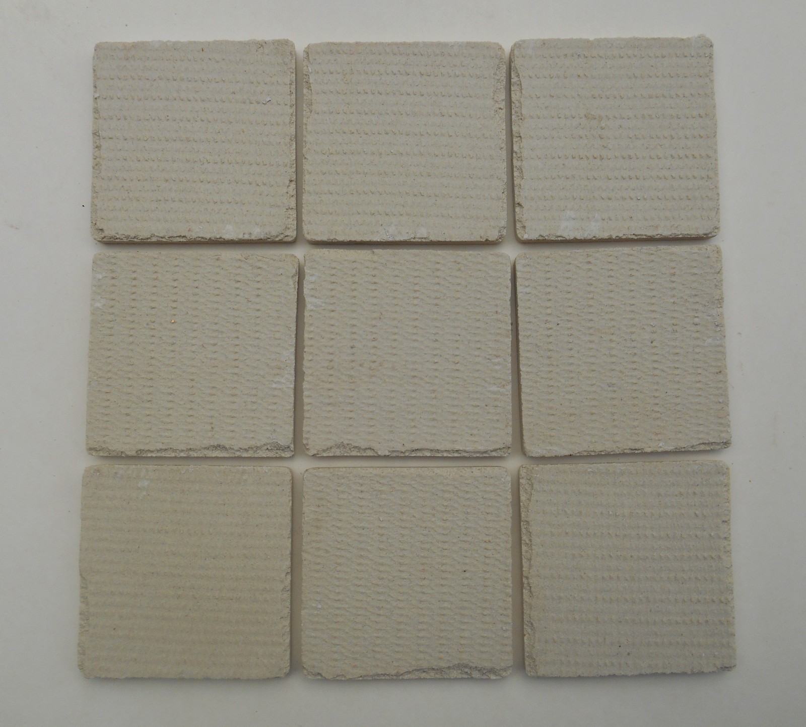 Lot of 9 TerraGreen Galena / Beige 4″x4″ Ceramic Tiles NOS