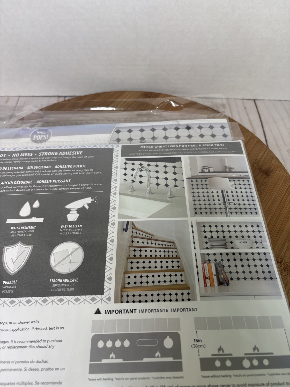 In Home Peel and Stick Backsplash Tetra 10×10 4 Sheets NH3886 Lot of 4