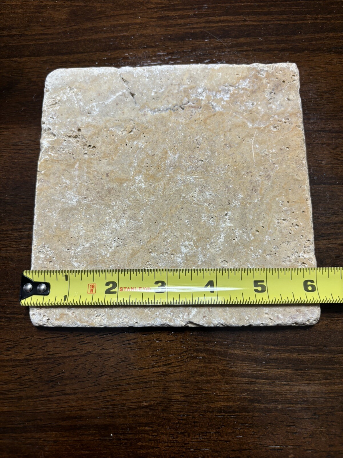 Travertine Antique Gold Tile 6” X 6” X 3/8” Unused