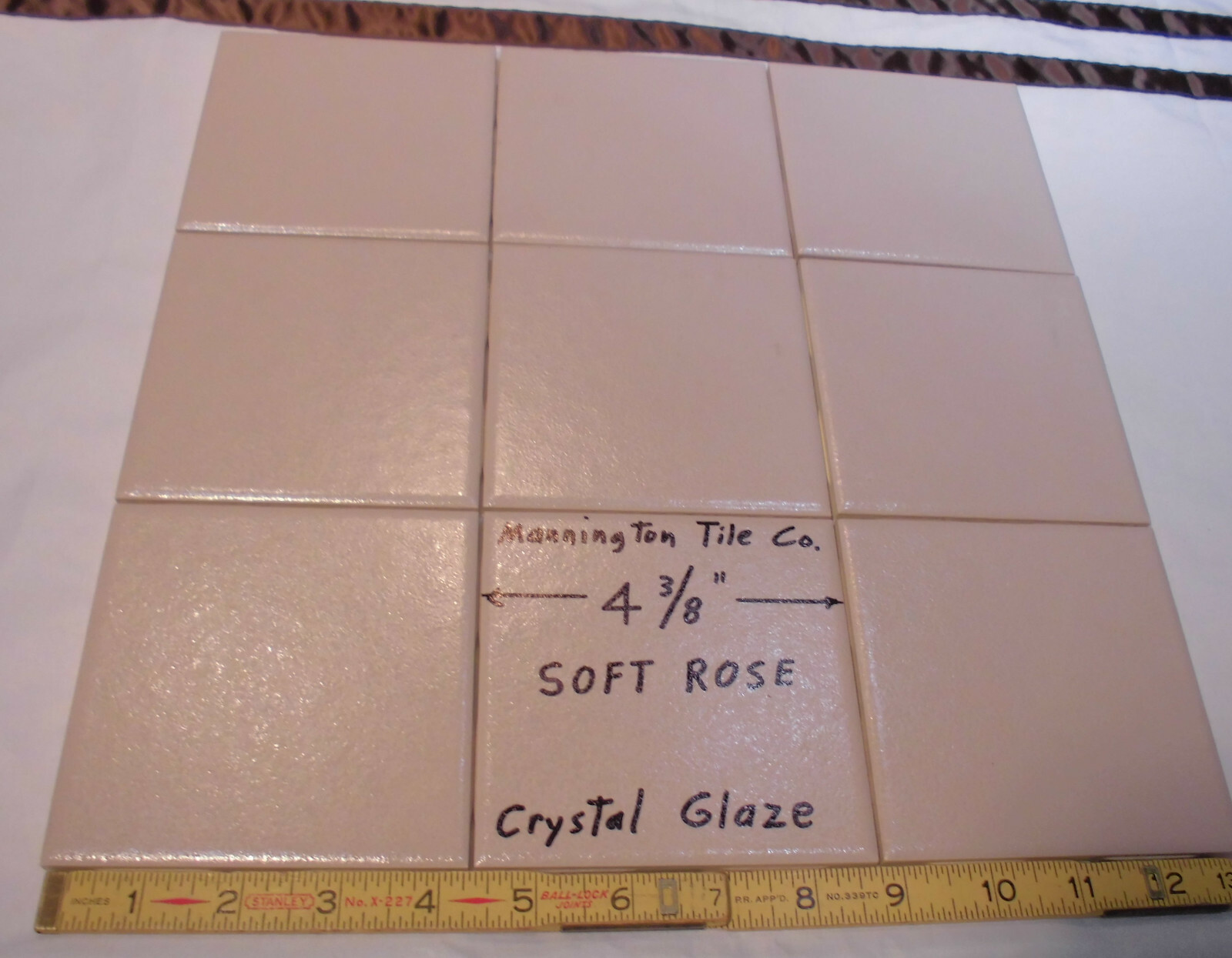 9 pcs. Light-Rose-Pink: 4-3/8″ Ceramic Tile by Mannington, Matte/Crystall Glazed
