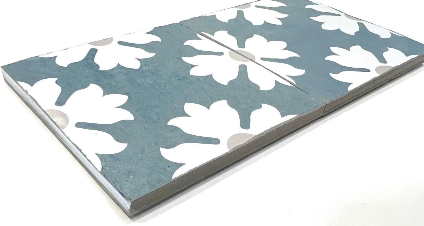4.5×4.5 Mallorca Collection Turquoise Pattern 1 Porcelain Floor Wall Pool Tile