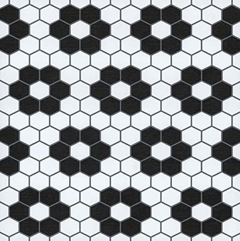Black White Peel Stick Floor Tiles 12×12 Geometric Floral Vinyl 10 Pack