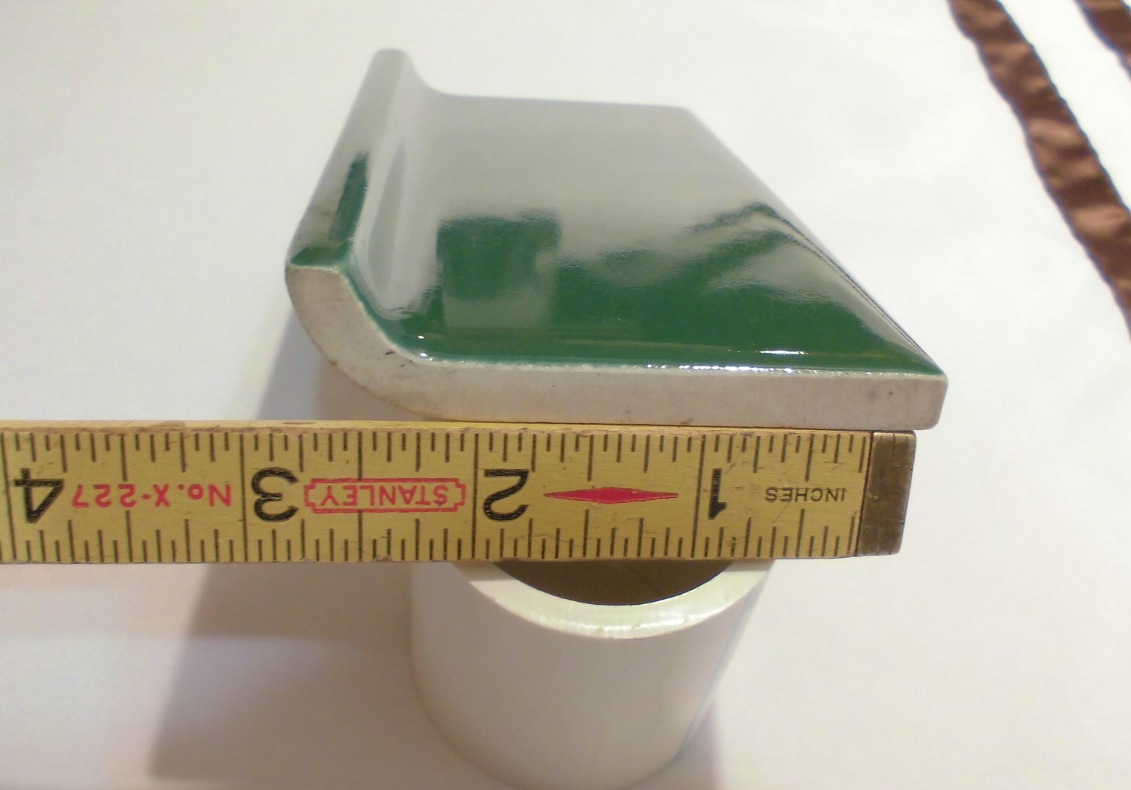 1 pc. *Forest Green* 3″ X 6″ stack-on base/cove Ceramic Tile by Robertson Co.