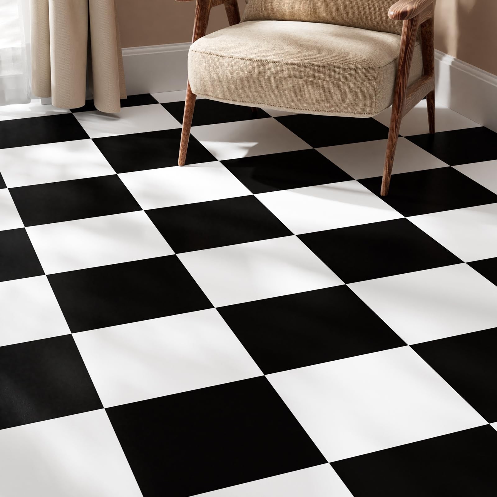 Durteljana Peel and Stick Floor Tiles Vinyl Flooring Roll 23″x 393″/64 Sq.Ft