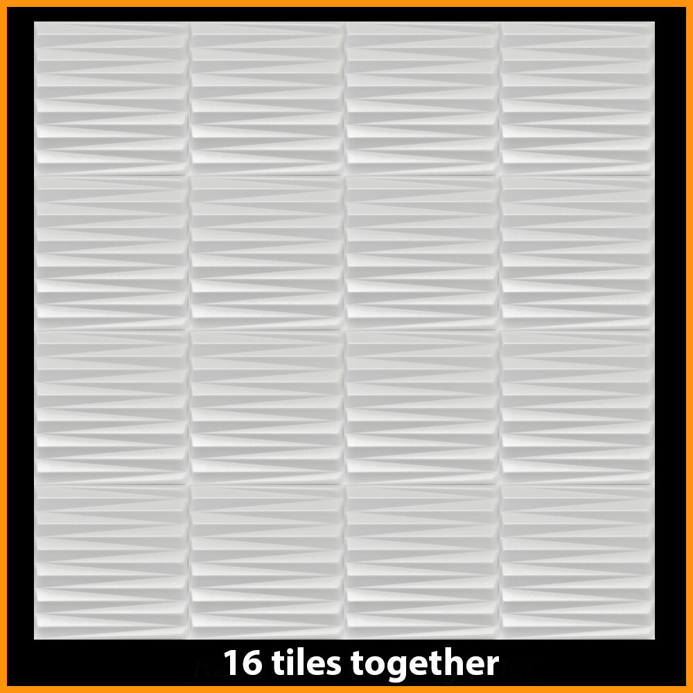 DIY 3D Styrofoam Ceiling Tiles High Density HD White – TRIANGLE – Pack of 16