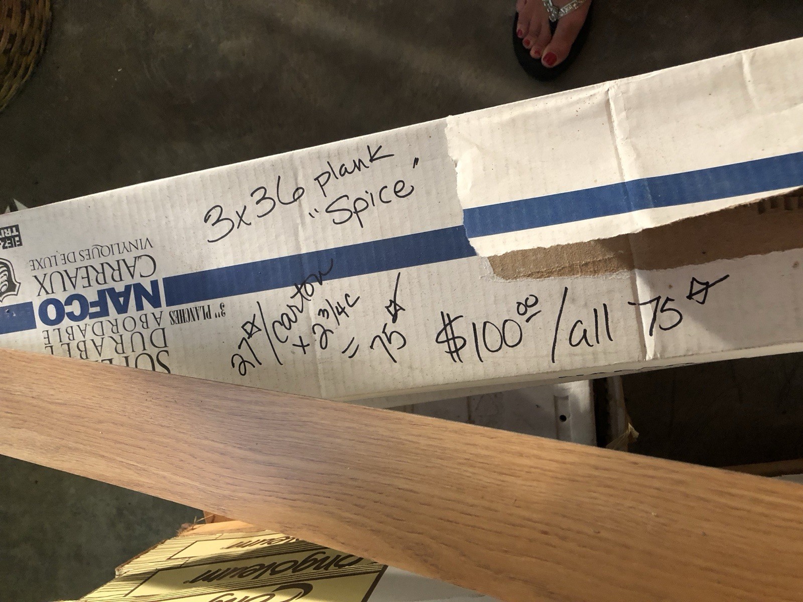 Luxury Vinyl Tile, Nafco 3”x36” Spice Plank Flooring – Glue Down