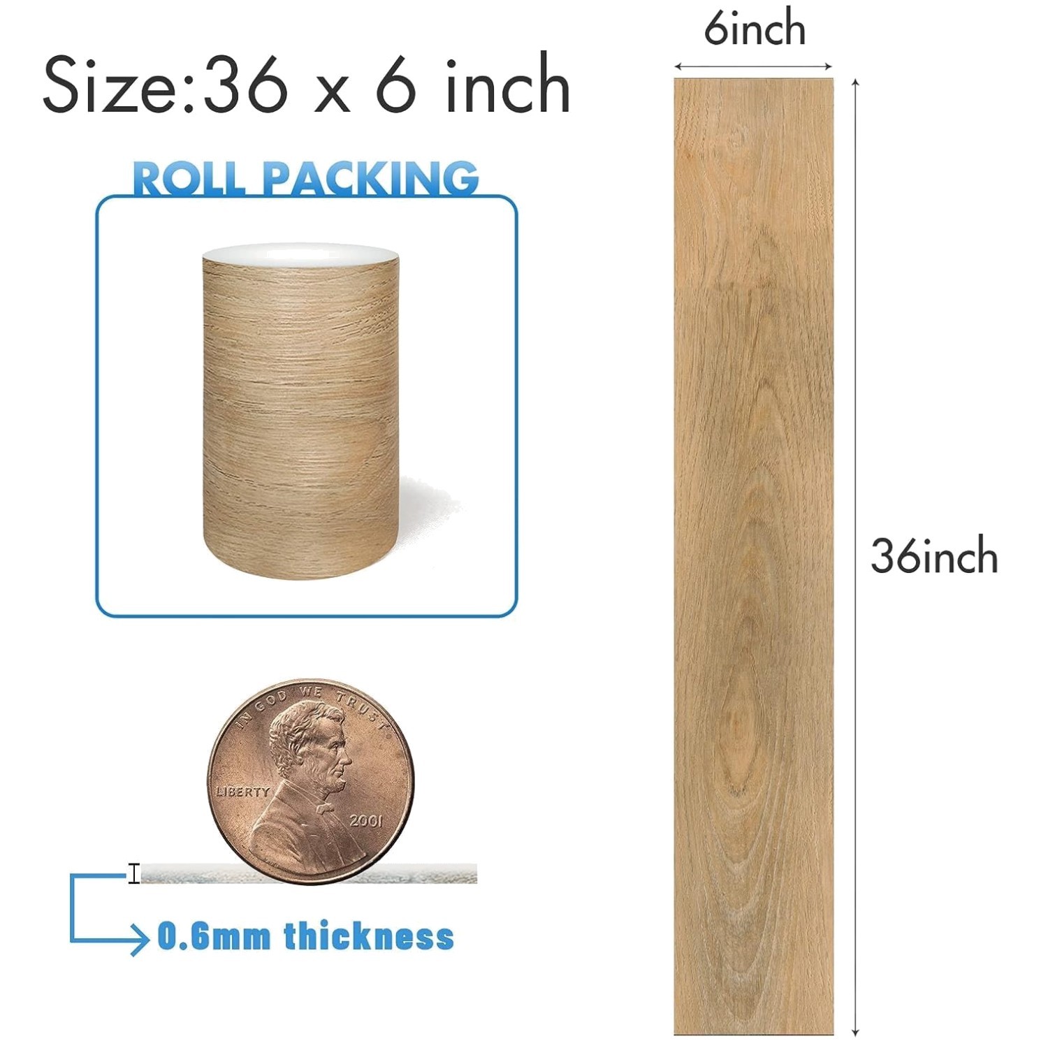 Waterproof Laminate Flooring 36×6 Tiles, 54 Sq.Ft