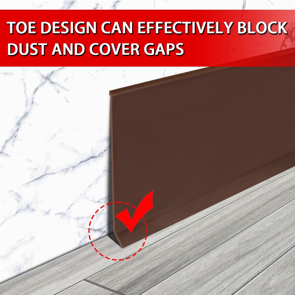 Vinyl Wall Base Baseboard Molding Trim 4 Flexible Self Adhesive Rubber Wall B…