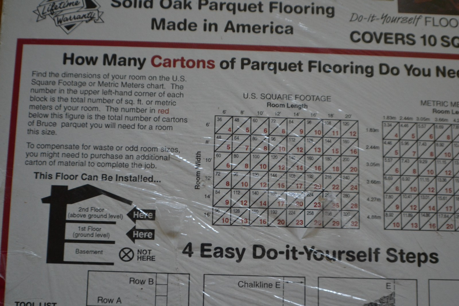 Bruce NOS. AHS-100. Oak Parquet Flooring 10 Sq Ft Box. Desert. (Light Natural)