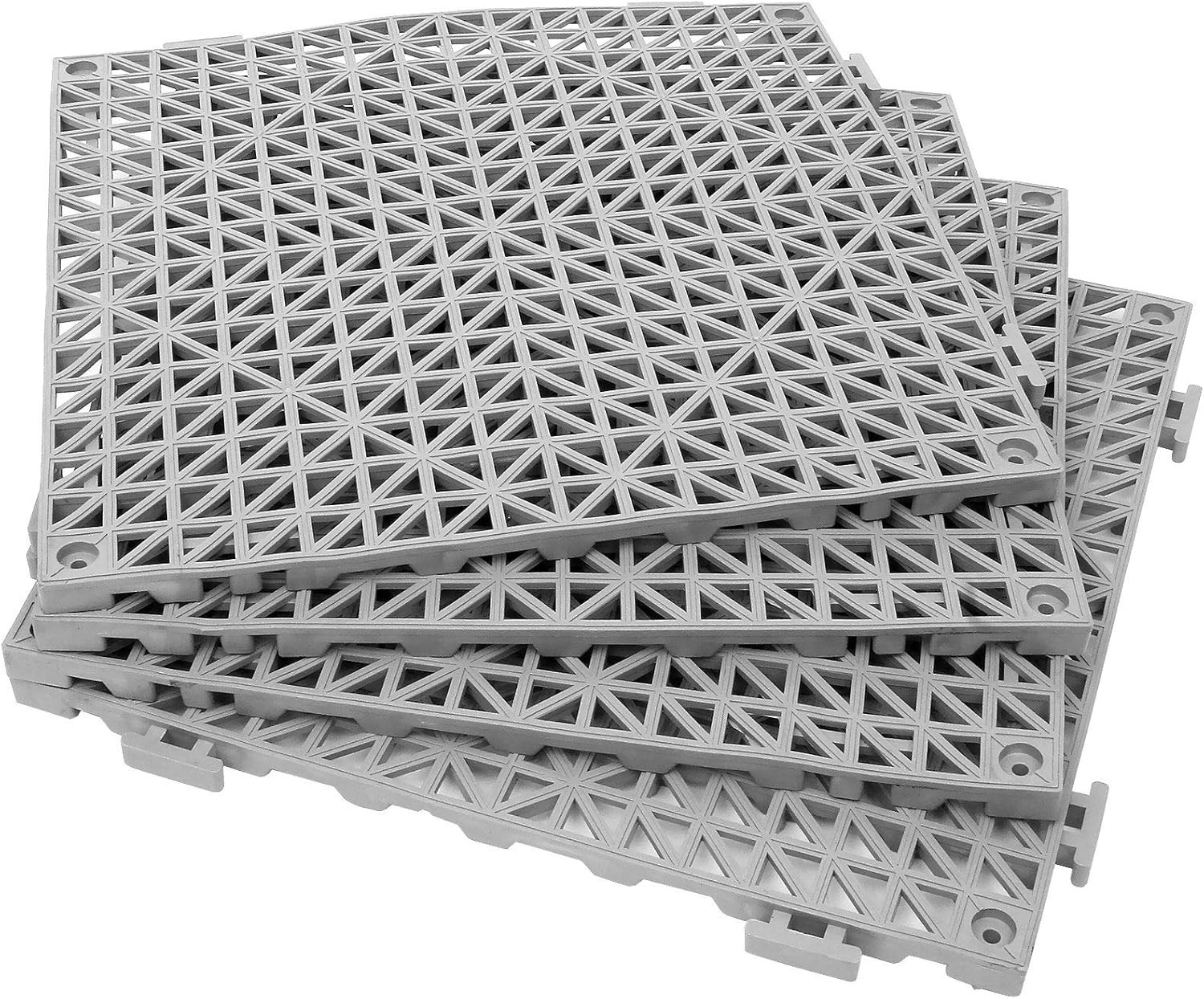12 Pack 12″ X 12″ Interlocking Rubber Bathroom Flooring Tiles Non-Slip Splicing