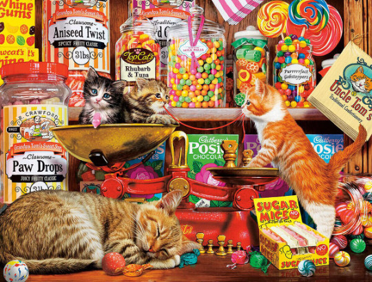 Cats Kittens in candy store cute funny animals ceramic tile mural backsplash