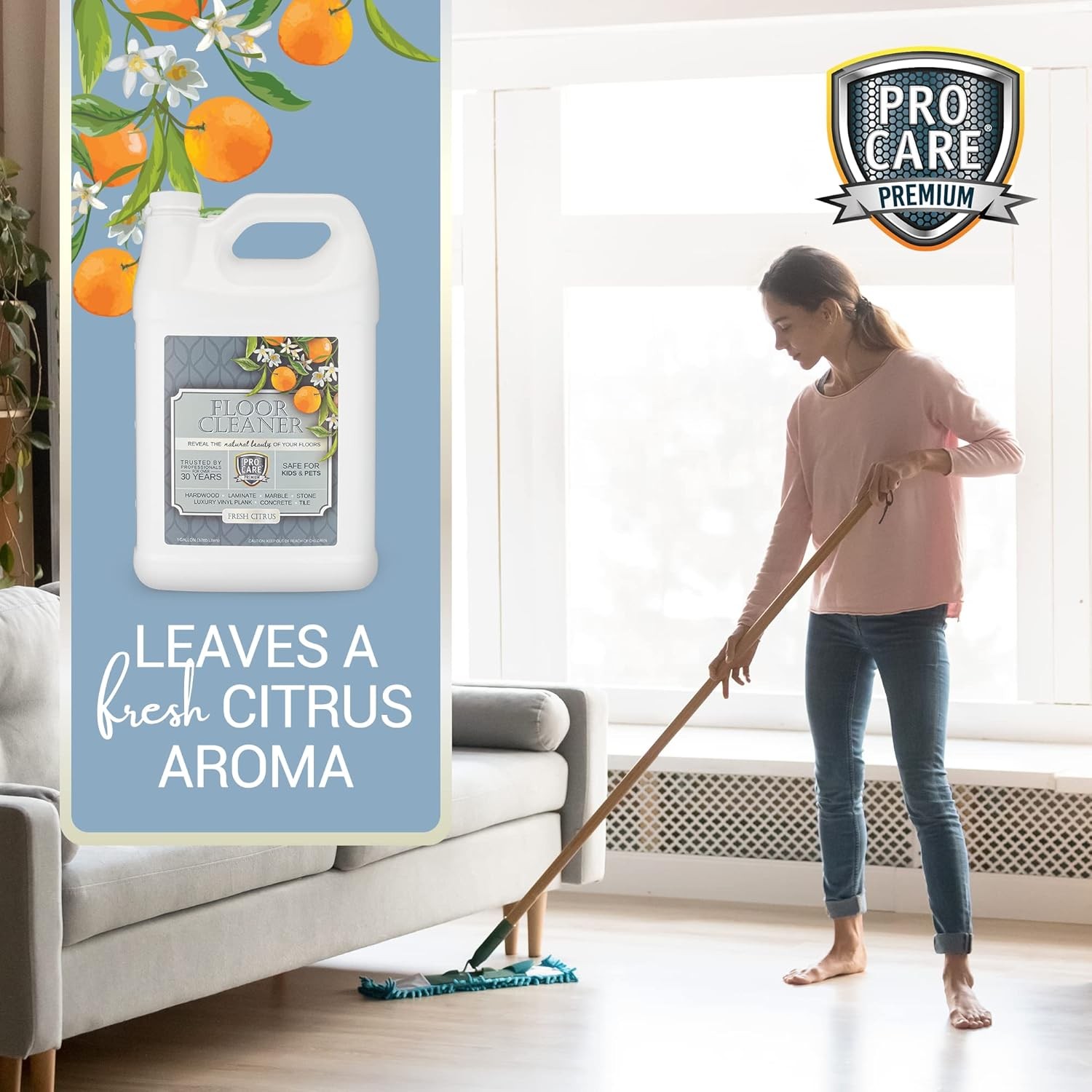 ProCare Floor Cleaner (Made in USA) | Tile, Stone, Laminate, Vinyl & Natural �