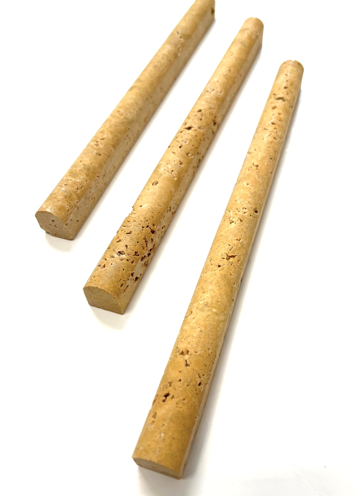 3/4″X12″ Gold Travertine Chair Rail Pencil Profile Molding Trim Piece Wall Tile
