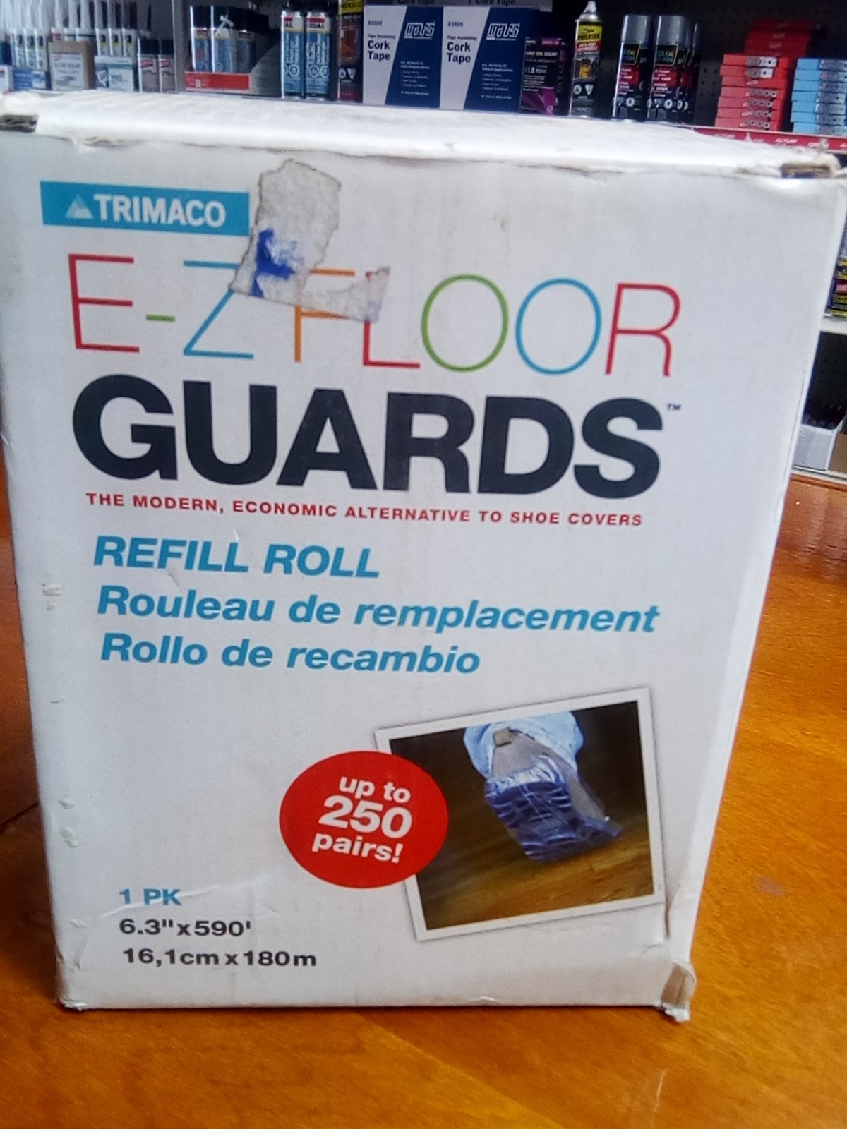 Trimaco E-Z Floor Guards #54716 Refill Film Roll Shoe Covers 250 Pairs