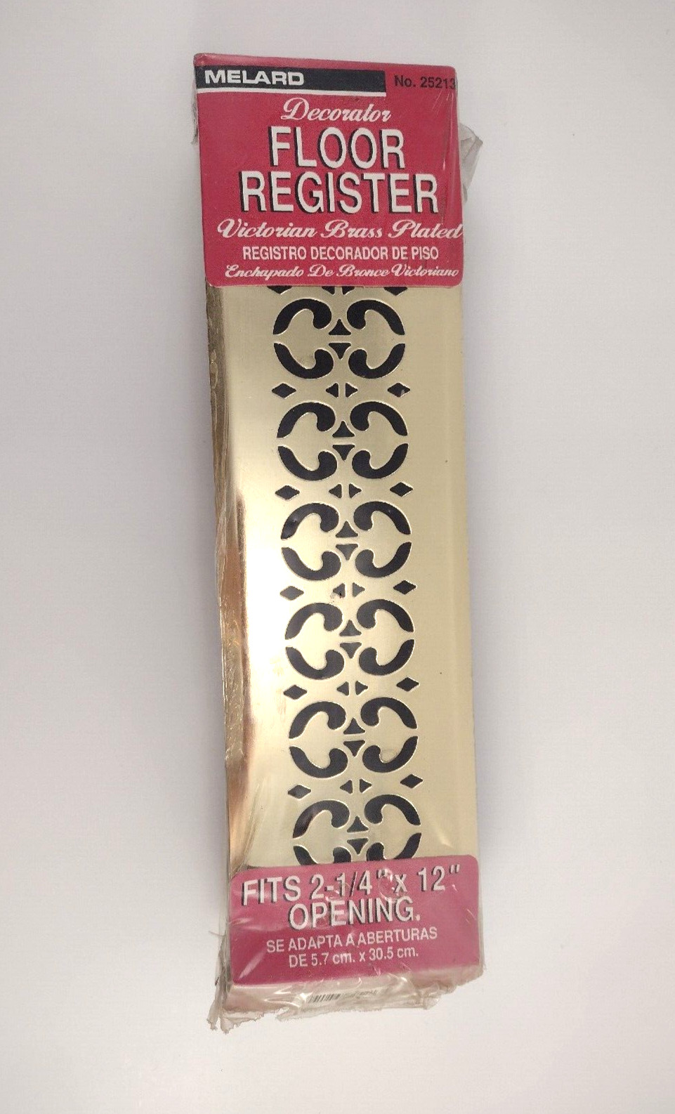 Melard Decorator Floor Register Victorian Brass Plated Fits 2.25″x12″ Decorative
