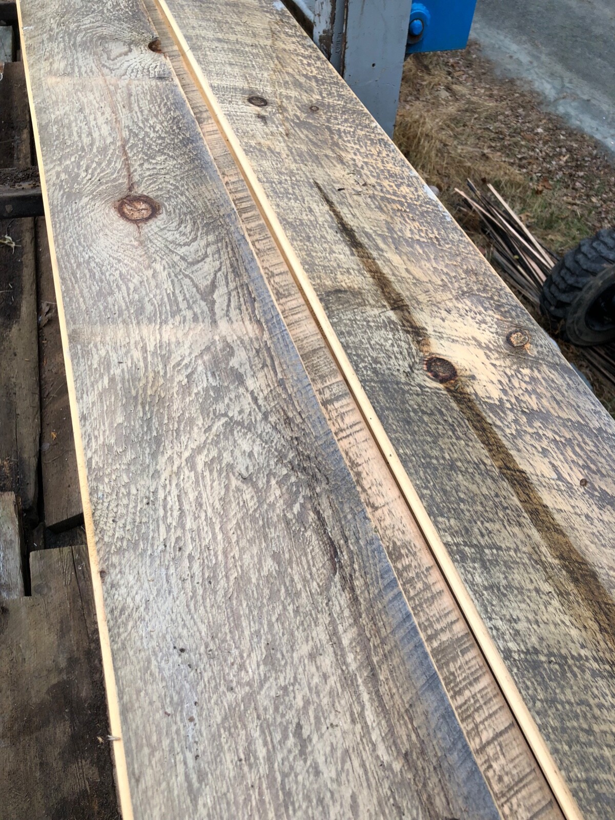 Circle Sawn weathered Pine Flooring