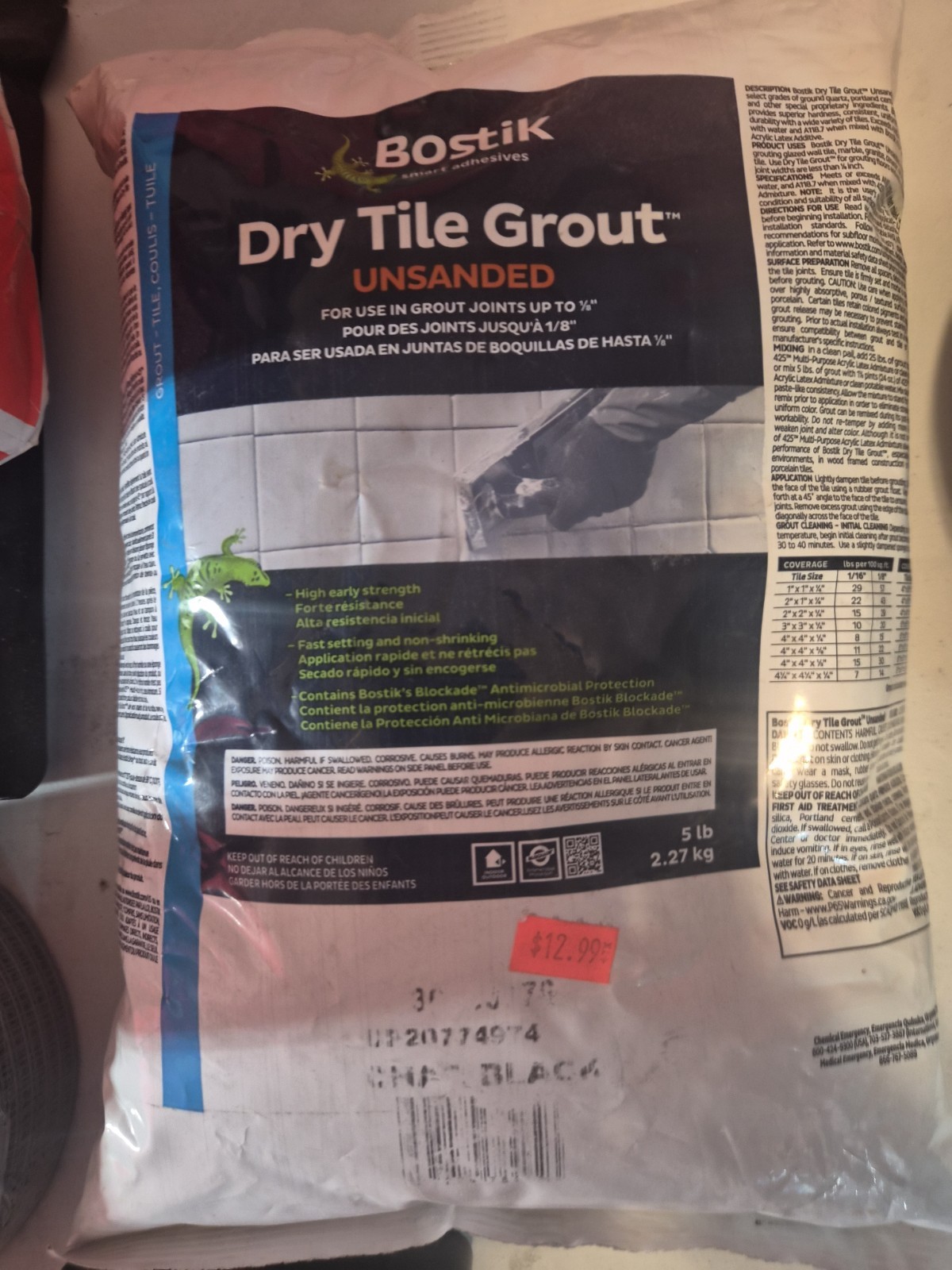 Bostik Dry Tile Grout Unsanded 5lbs. Black