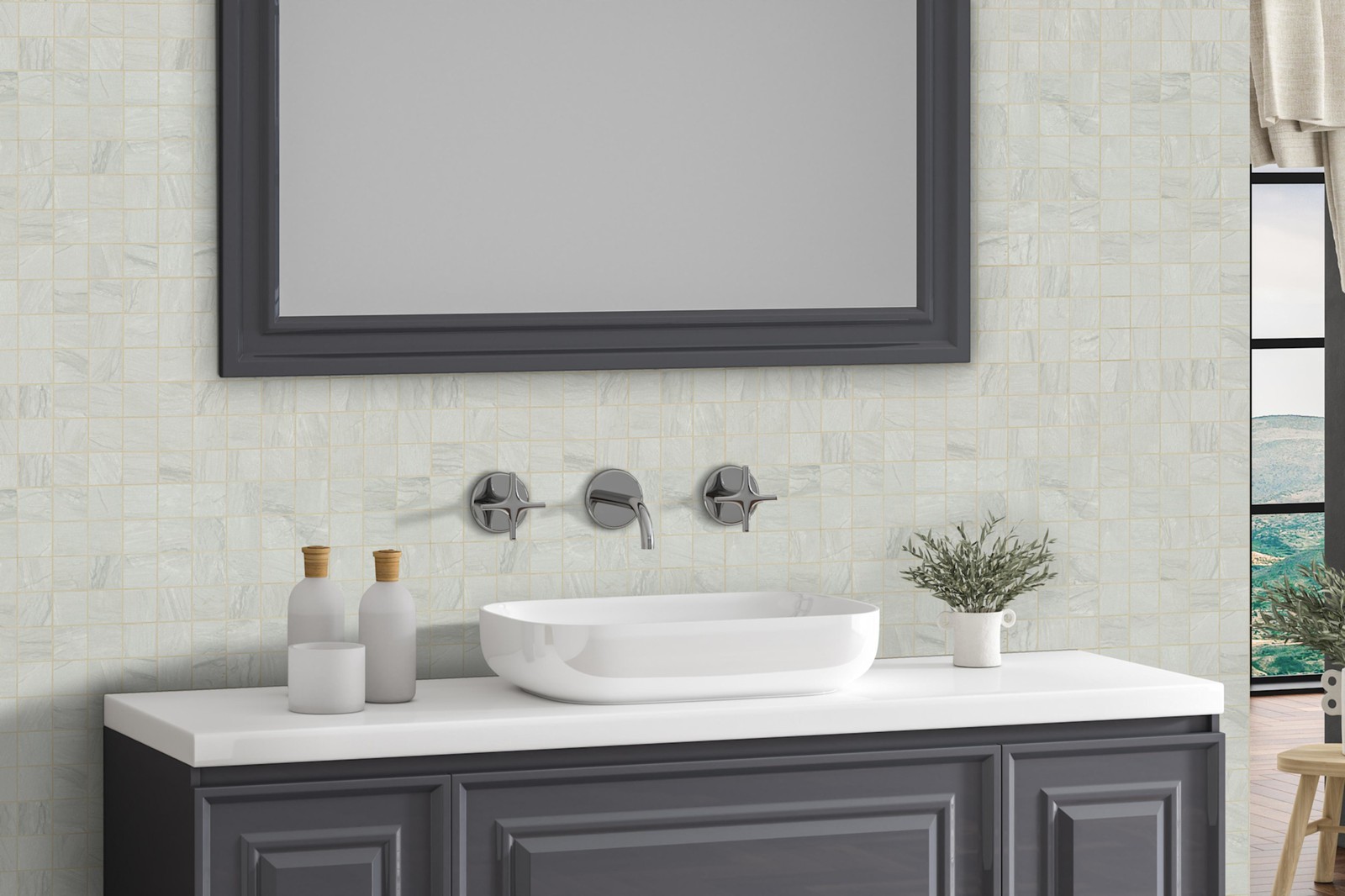 Ackland AKN-P-MA2X2SQM-CA Marnix – 12″ x 12″ Porcelain Square – Gravelle