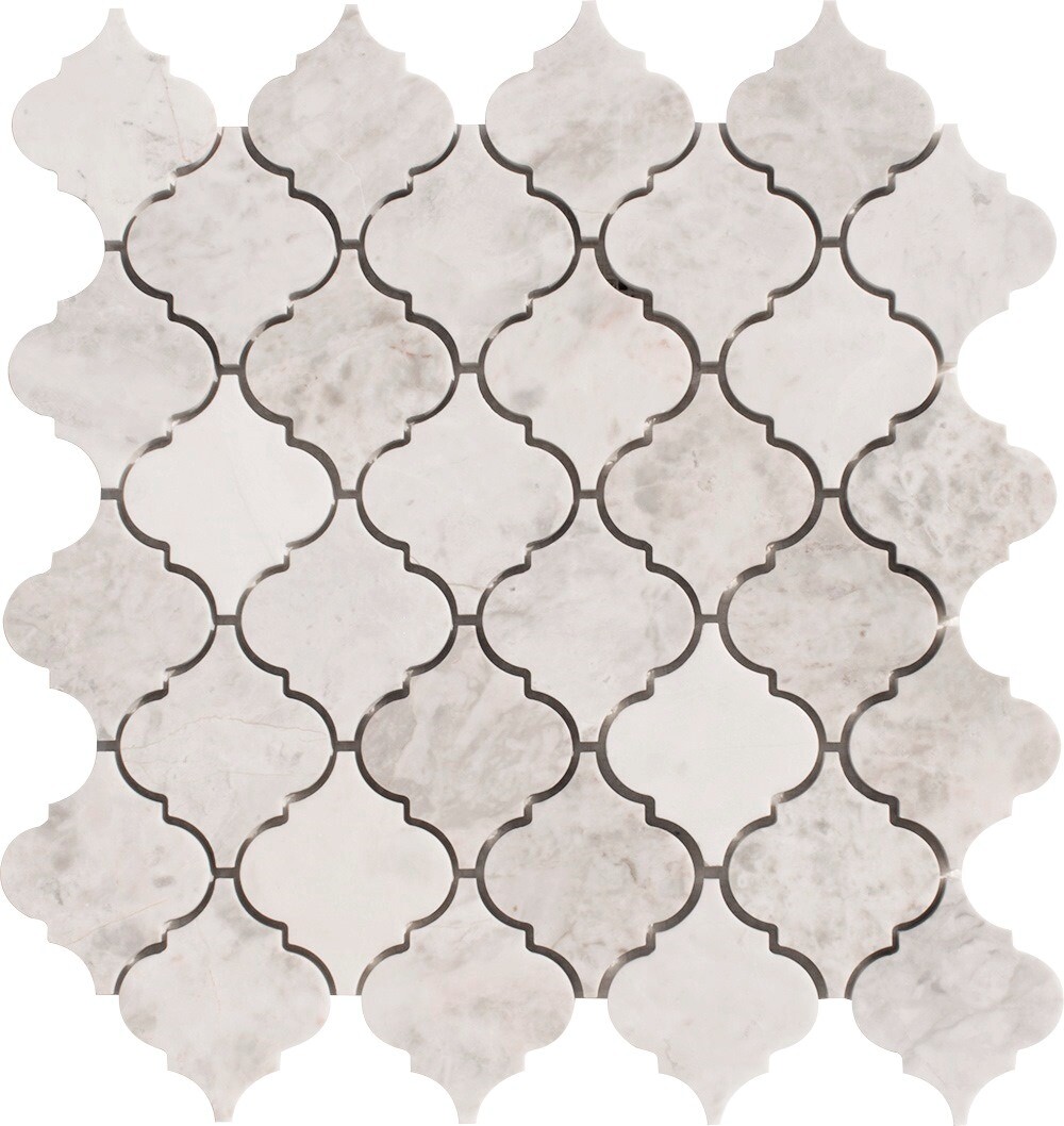 Arabesque Carrara Polished Marble Waterjet Mosaic Tile