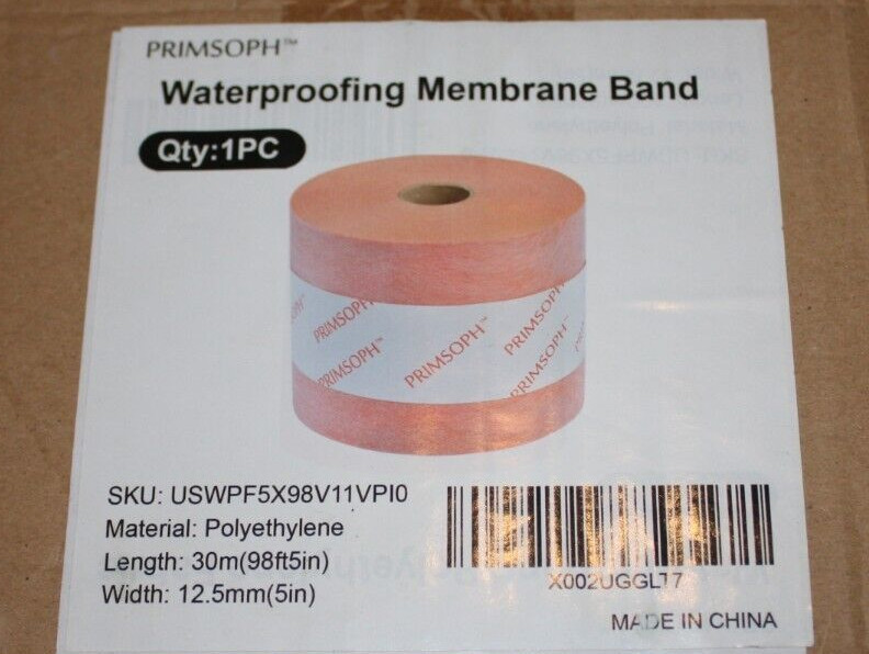 Primsoph Waterproofing Membrane Band, 5in x 98.5ft (12.5mm x 30m) New