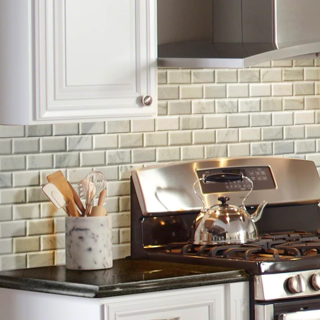 Greecian White 12×14 Polished Marble Subway Tile for Backsplash & Walls