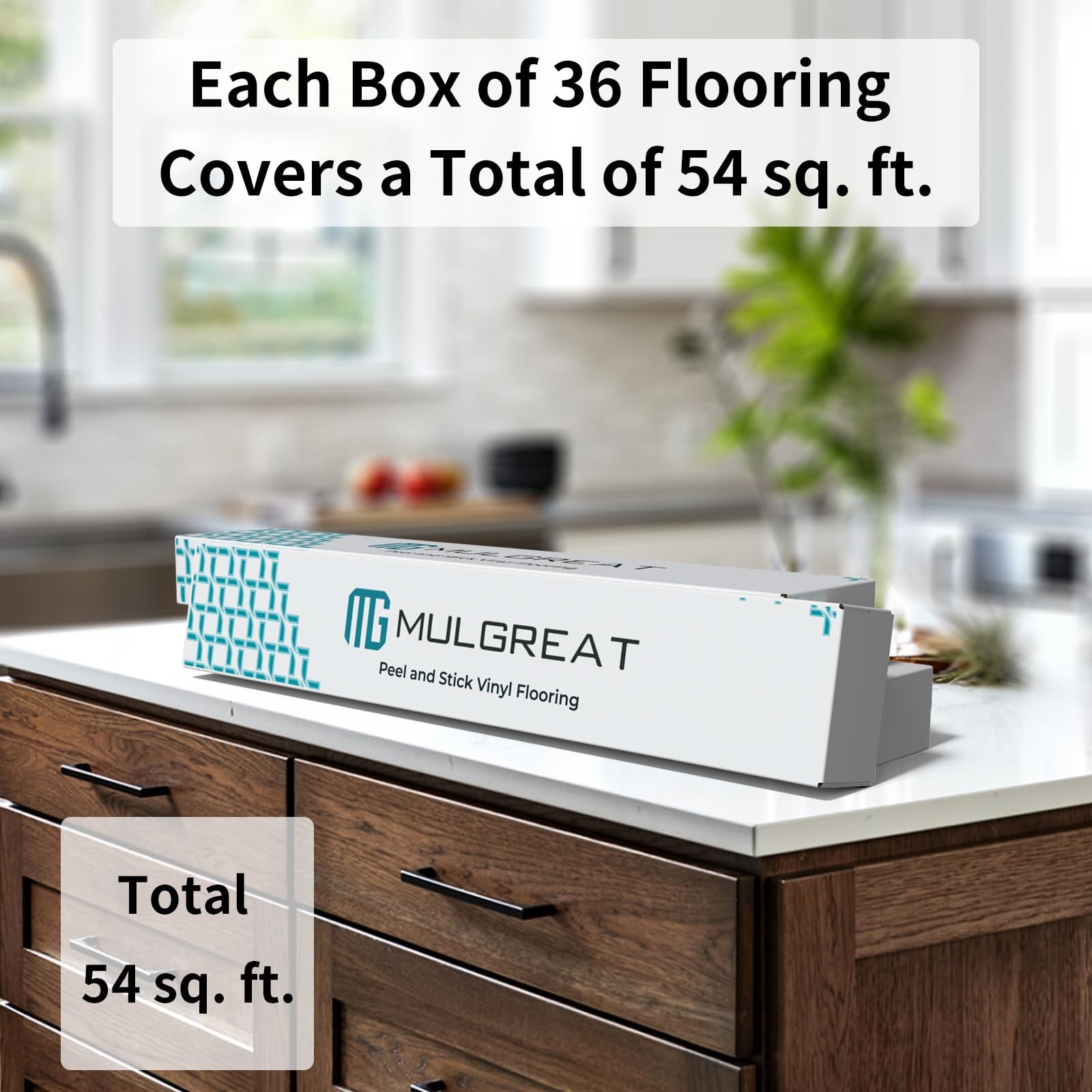 Peel and Stick Floor Tile, 54 Sq.Ft Self Adhesive Vinyl Flooring Plank, 36 Pi…