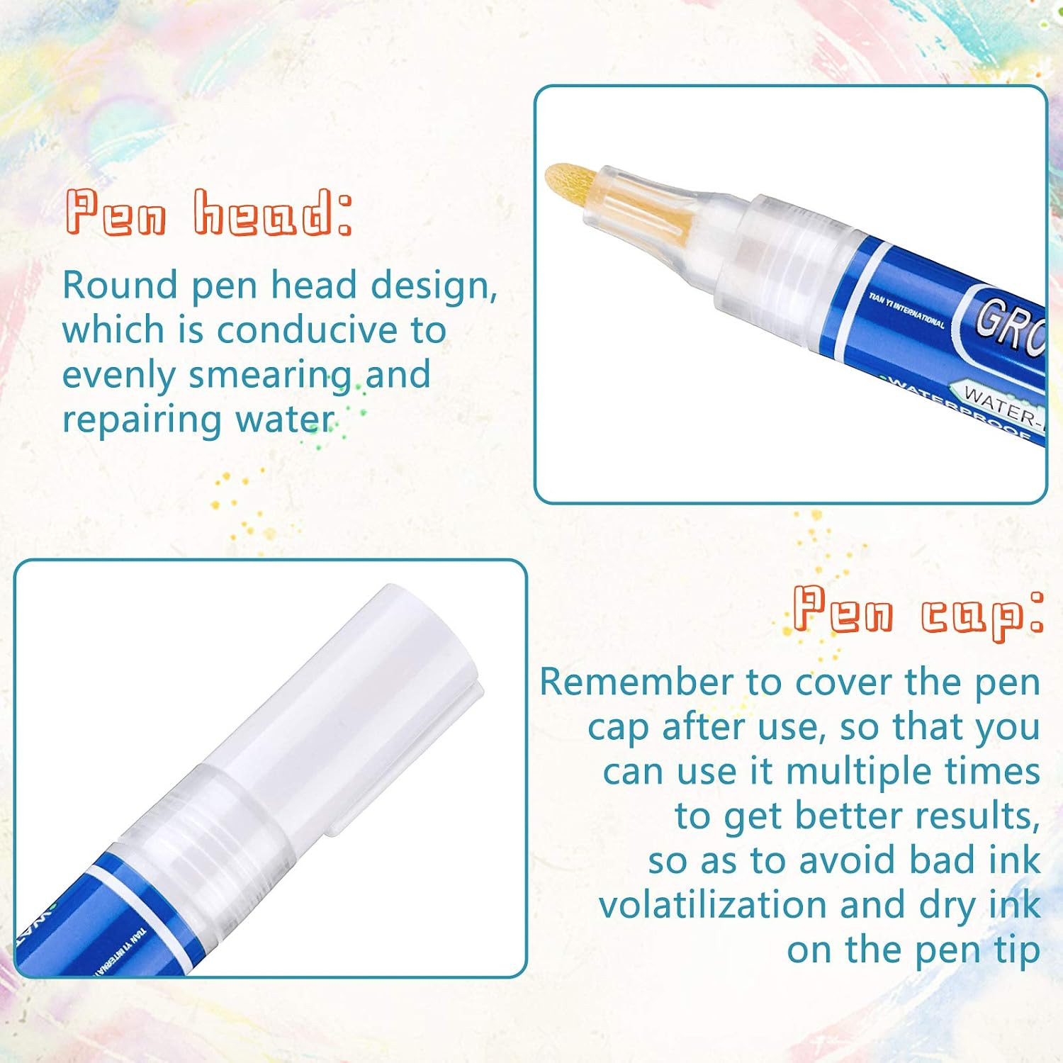 Zonon Grout Wall Pen Tile Paint Markers Grout Repair Sealer Pen for Bathrooms Ki