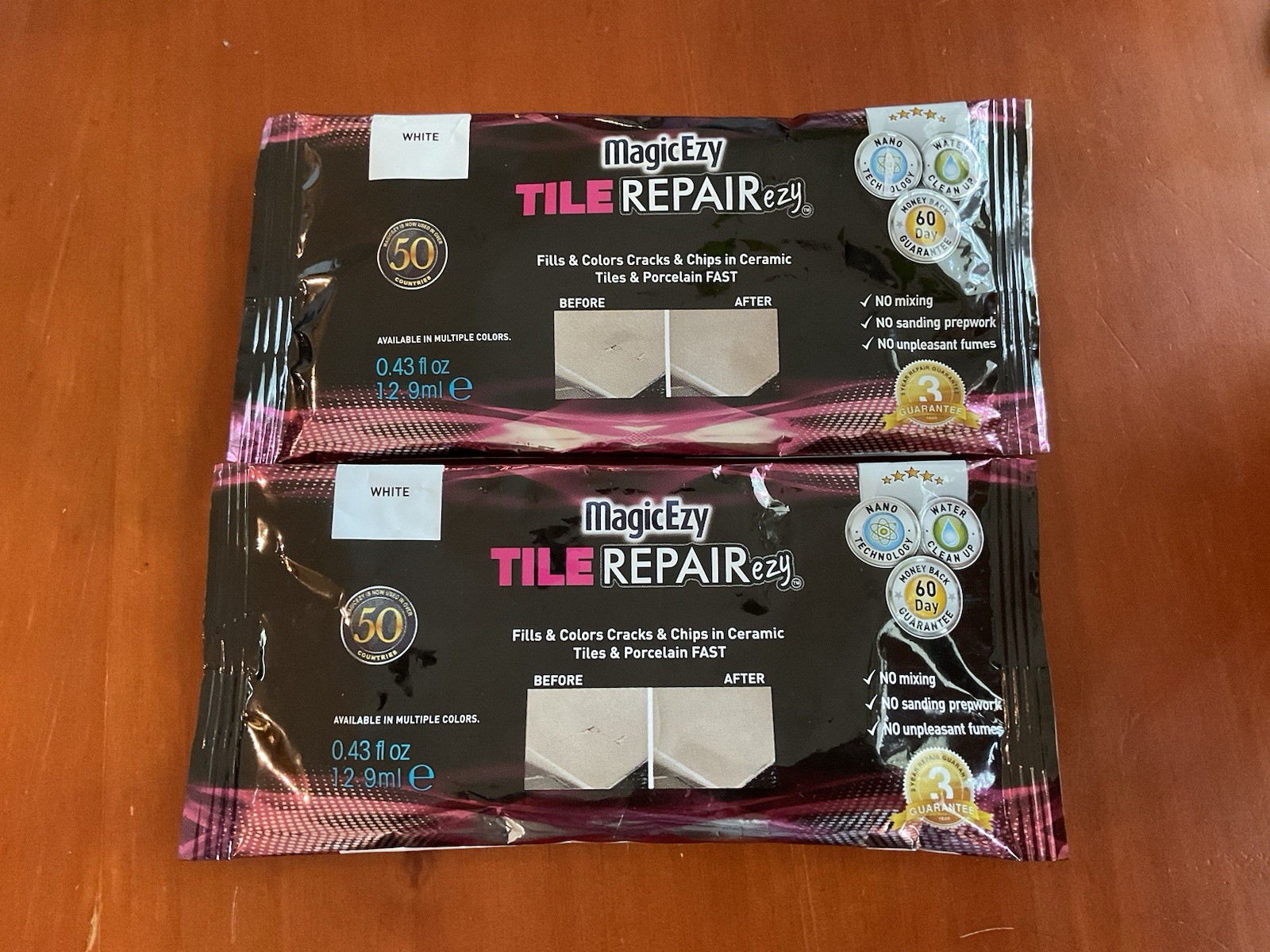 Lot Of 2 Tile REPAIRezy Fix Cracks Chips in Ceramic, Porcelain MagicEzy WHITE