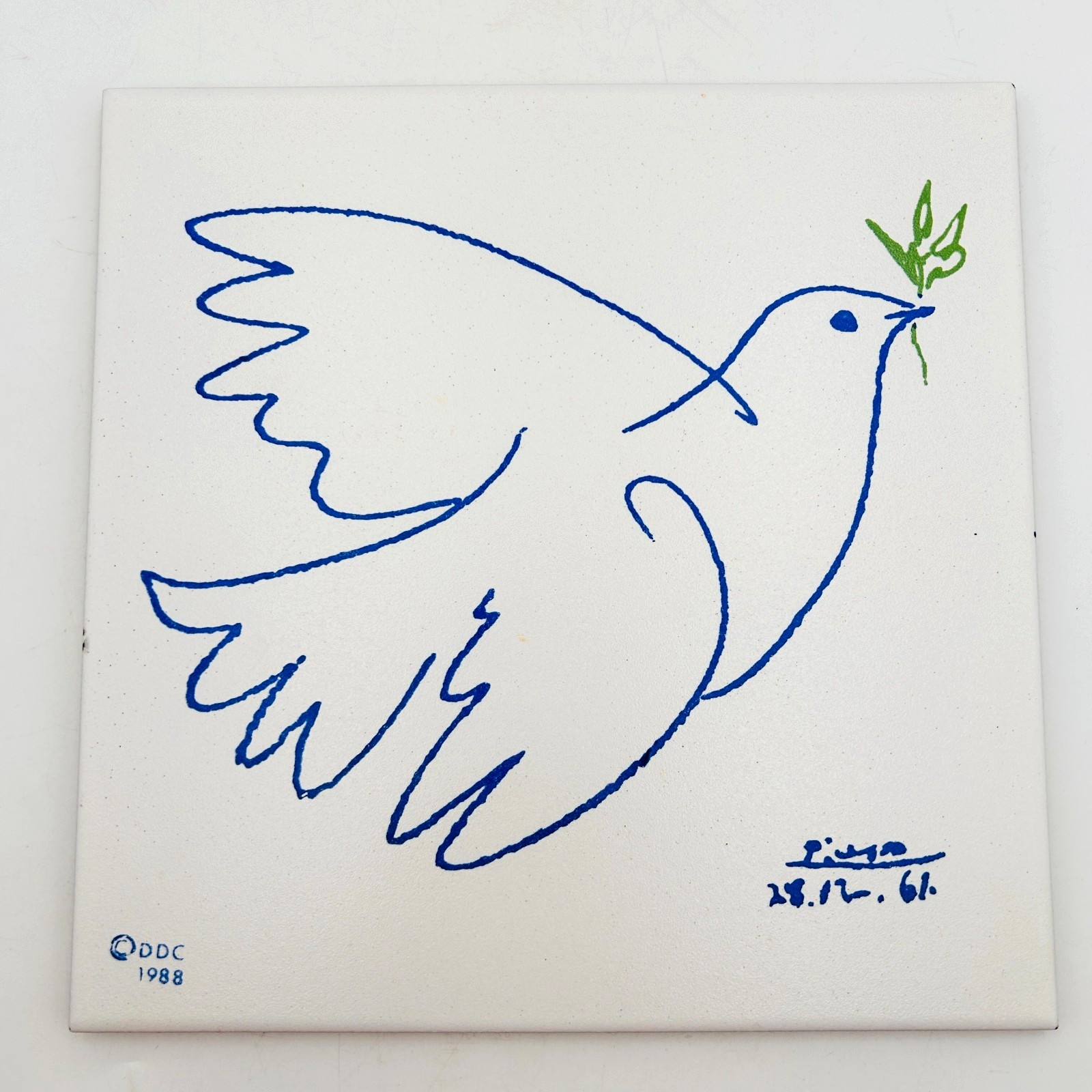 Picasso Peace Dove Ceramic Tile Gres Monococcion Zirconio Spain 8 inch Square