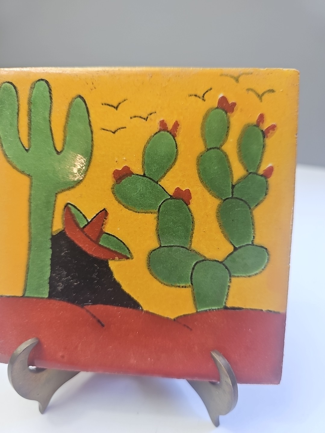 Talavera Mexican Decorative Ceramic Tile 4.25″ Square Lot Of 19 Ranchero