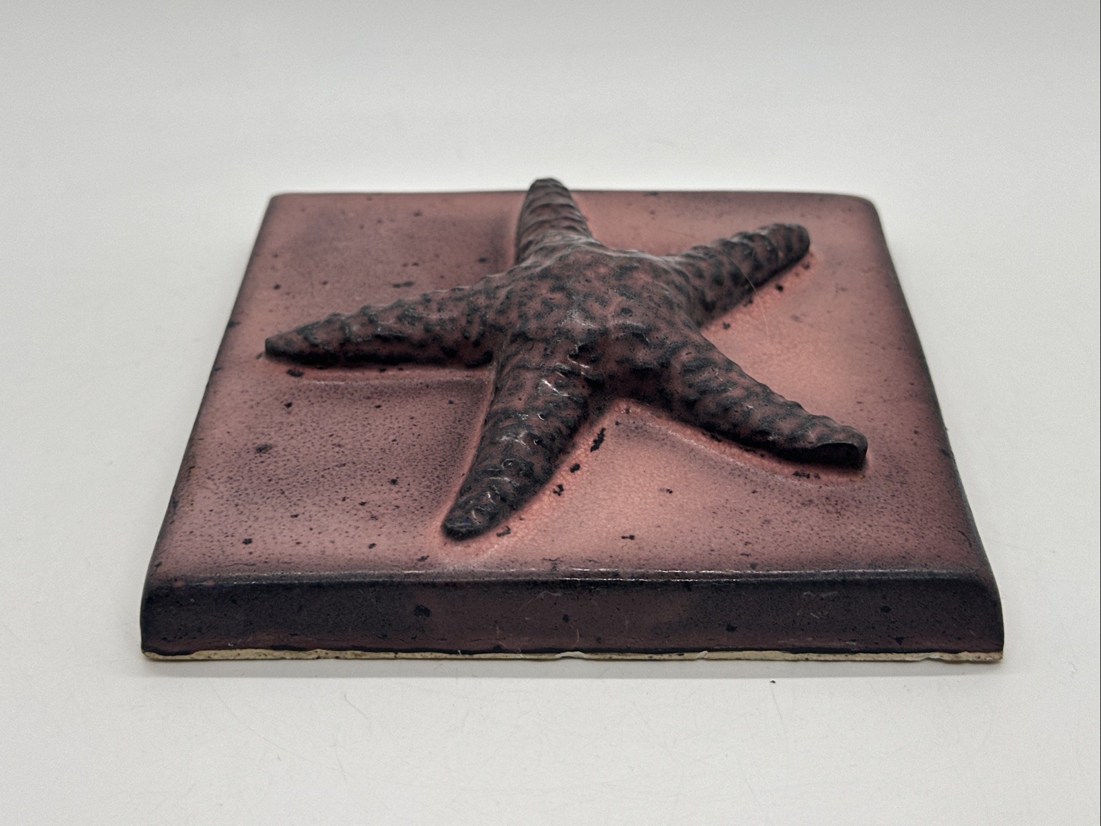 5×5 3D Starfish Ceramic Wall Tile Pink Hue Douglas Roberts Coastal Ocean