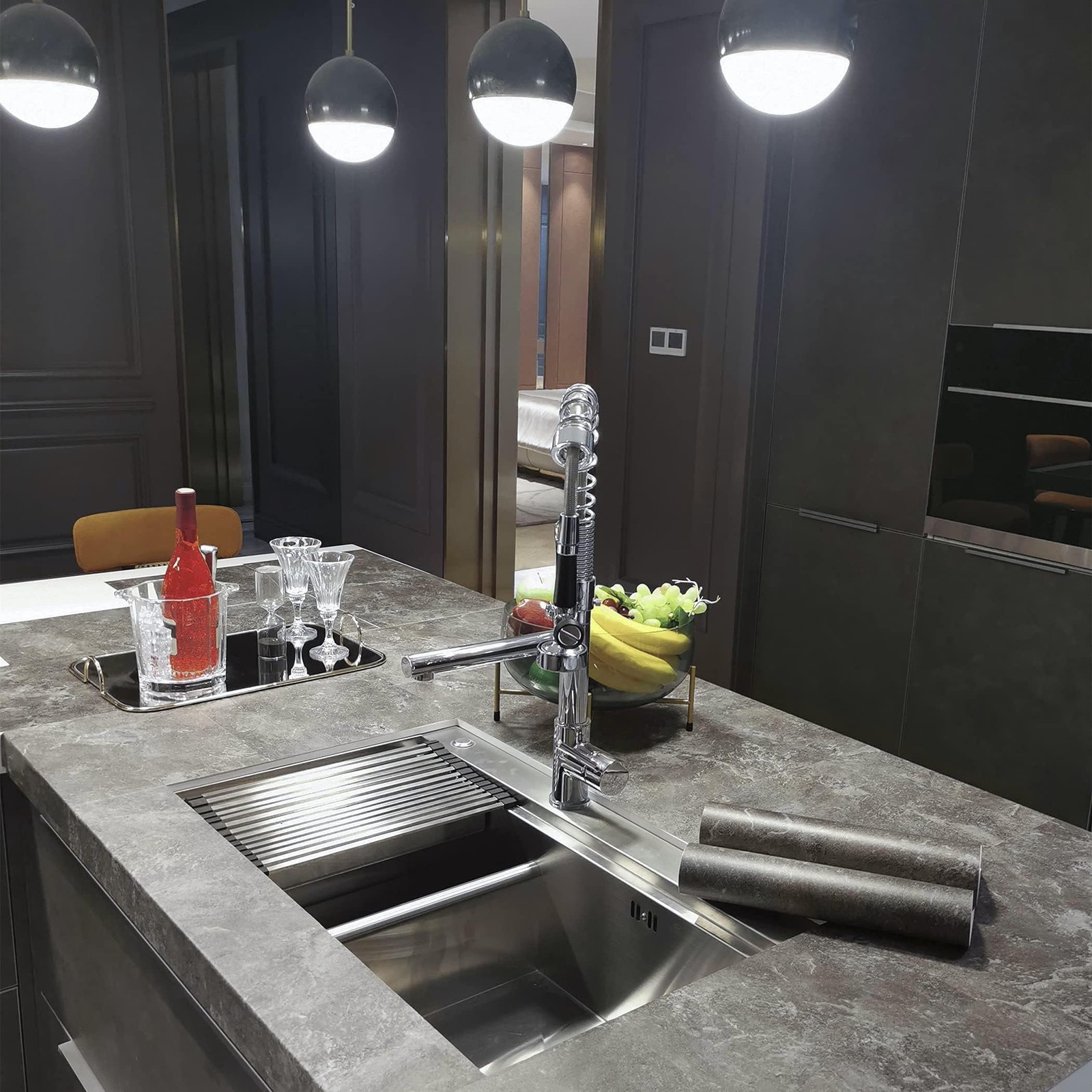 12″x12″ Peel and Stick Vinyl Tiles – Natural Stone Texture, Seamless Look, Wa…
