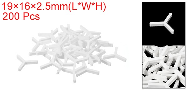 200Pcs Wall Floor Tile Plastic Y Type Spacers Tiling Tools 2mm 1/12 Inch White