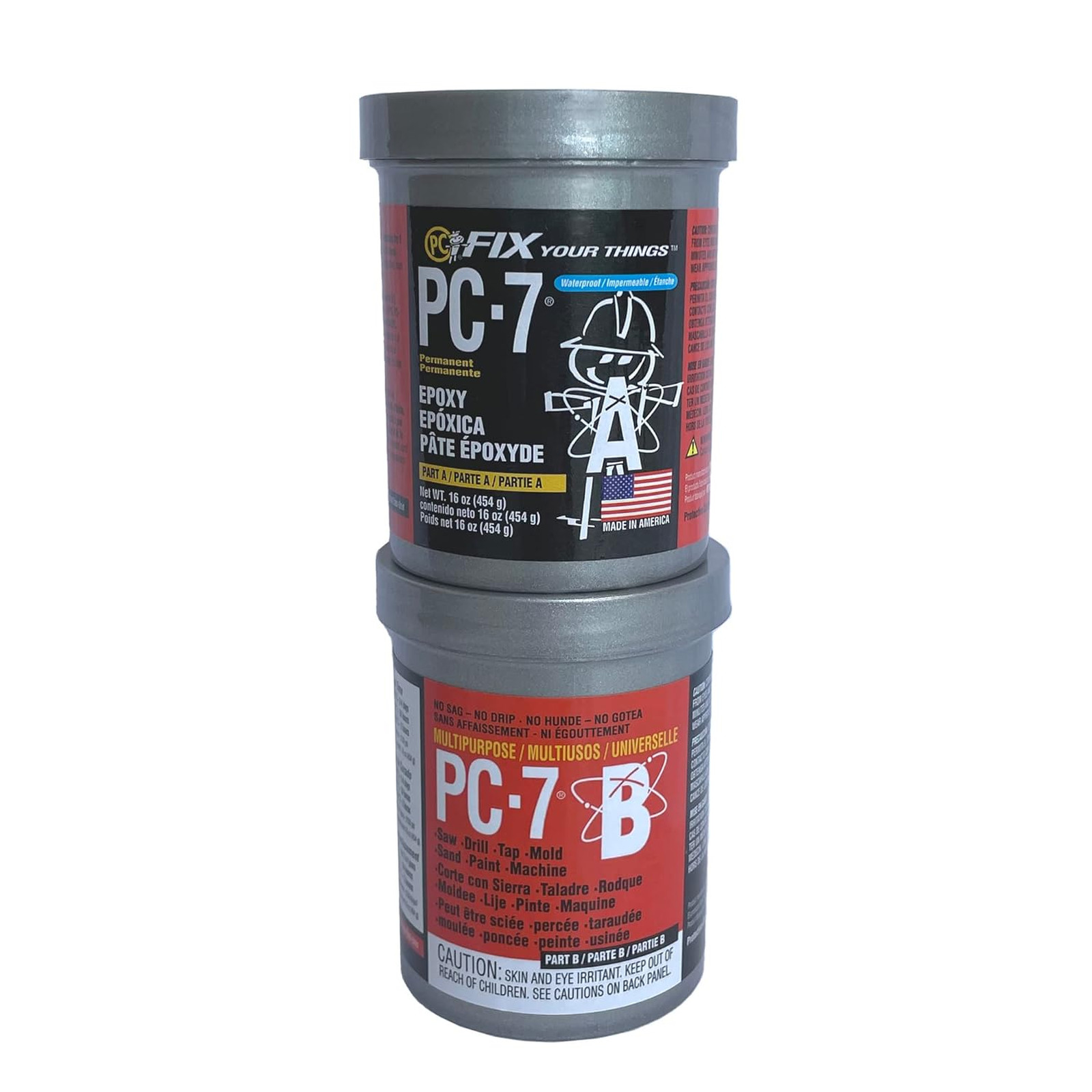 Epoxy Adhesive Paste Heavy Duty Charcoal Gray 1lb Two-Part Indoor Outdoor
