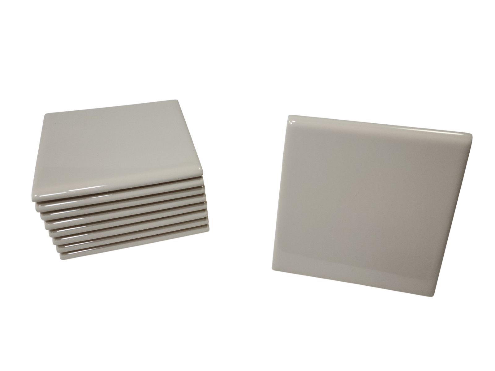 Beige Bullnose 4.25 in Ceramic Tile Almond Bone Subway Square Curved Edge Trim