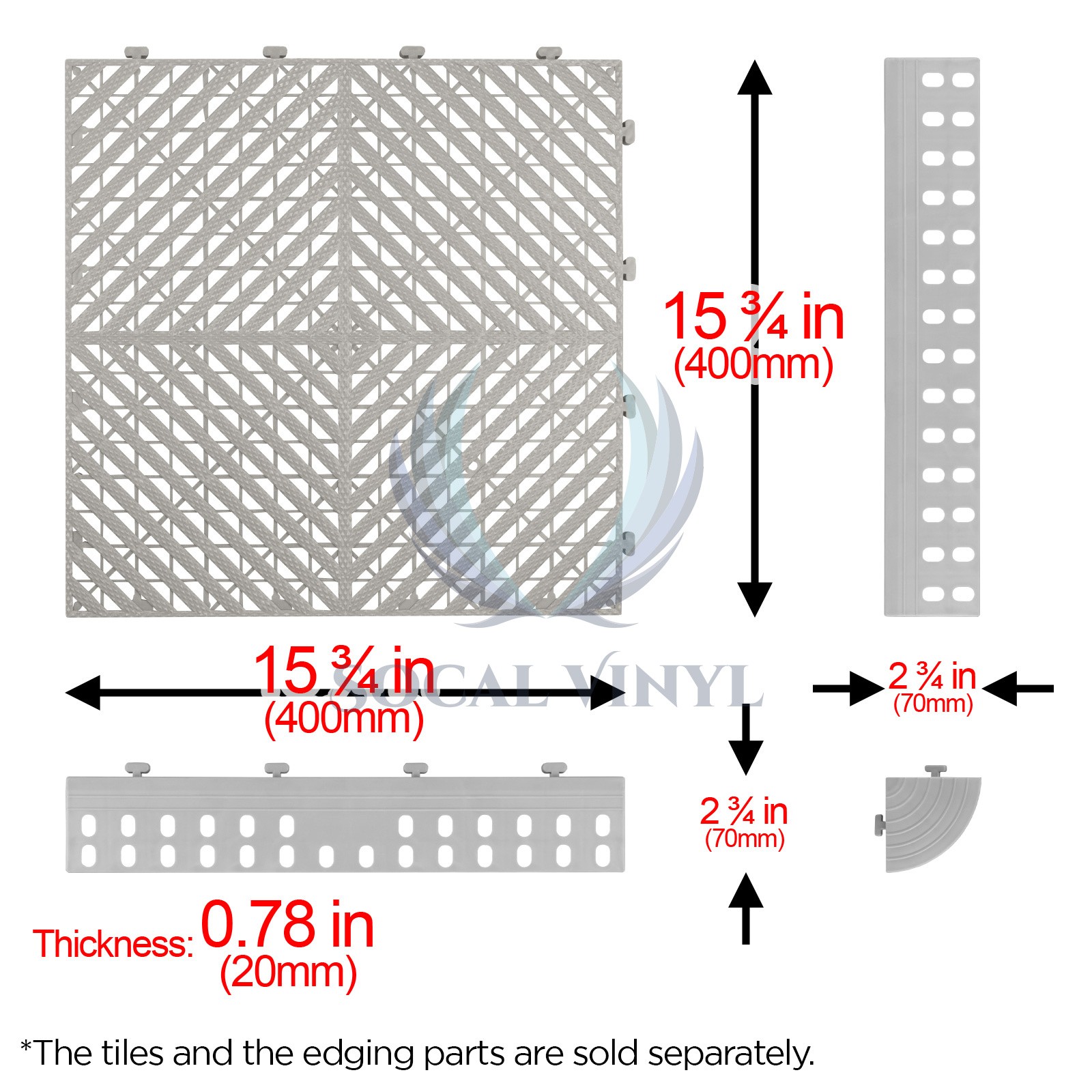 Garage Floor Mat Tile Interlocking Perforated Flooring Rubber Basement Auto Shop