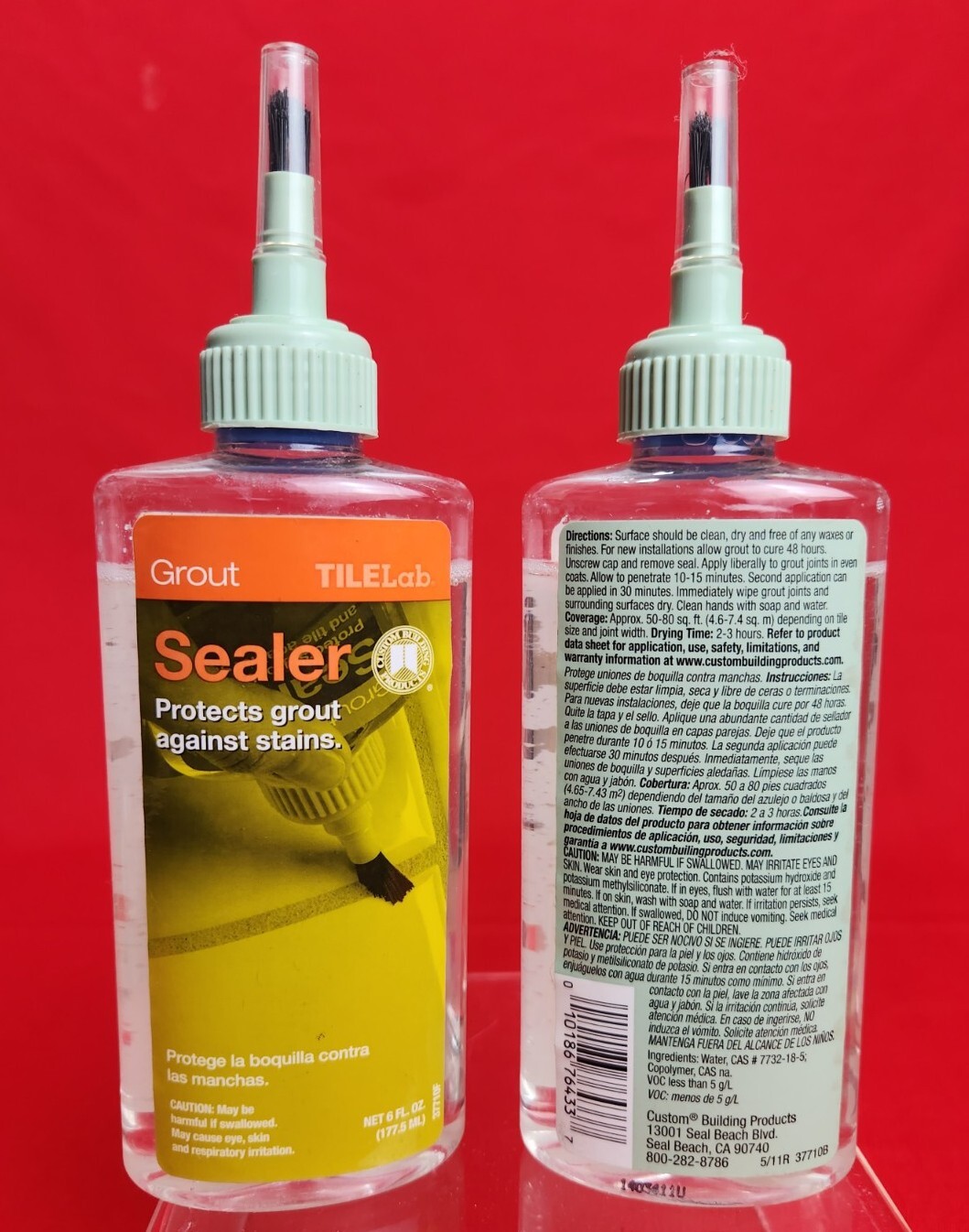 2 bottles TILELAB GROUT SEALER PROTECTS GROUT AGAINST STAINS 6 OZ
