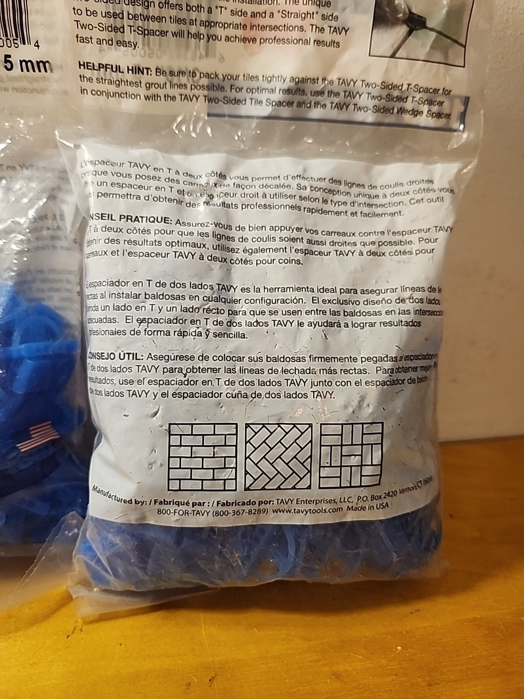 2X – 100 Tile Brick & Marble T SPACERS Blue 3/16″ 5 mm Two 2 sided Plastic TAVY