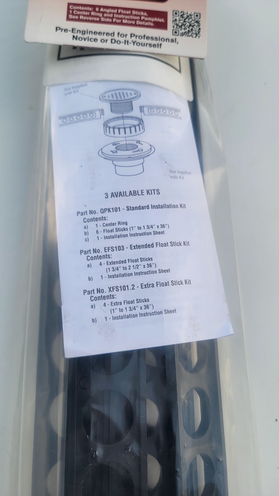 New GOOF PROOF SHOWER INSTALLATION SYSTEM QPK-101 Quick-Pitch Standard Kit