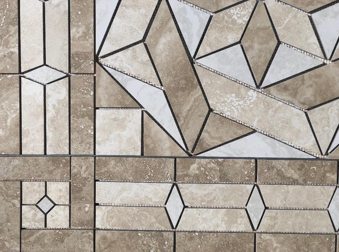 36″ x 36″ Tile Medallion – Happy Floors Cipriani tile, mimic travertine tile