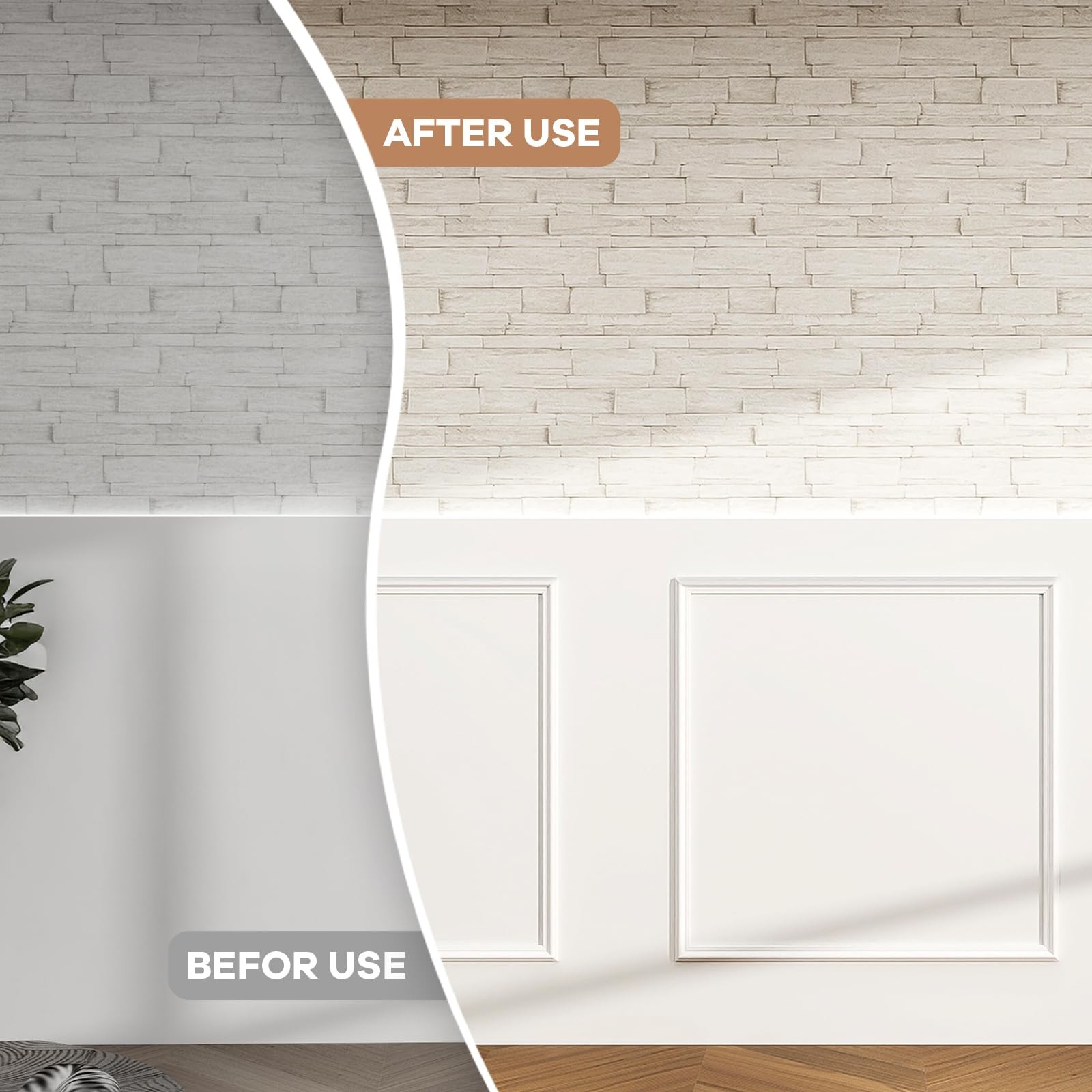 Peel and Stick Wall Molding Kit of 3 Frames,Premade Accent Wainscoting Panels…