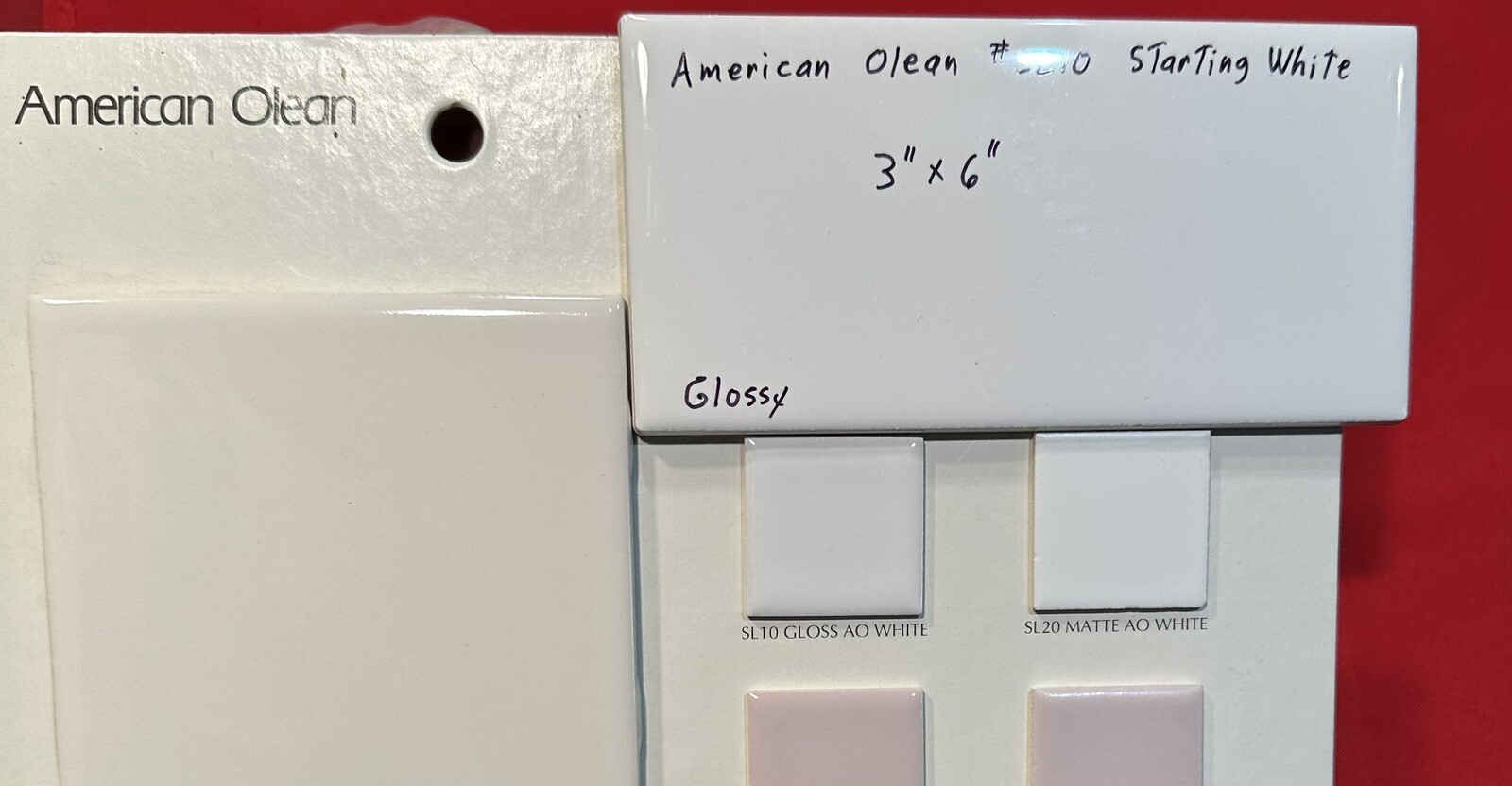 1 pc. Starting Line White: 3″ X 6″ Ceramic Tile by American Olean, #SL10, New