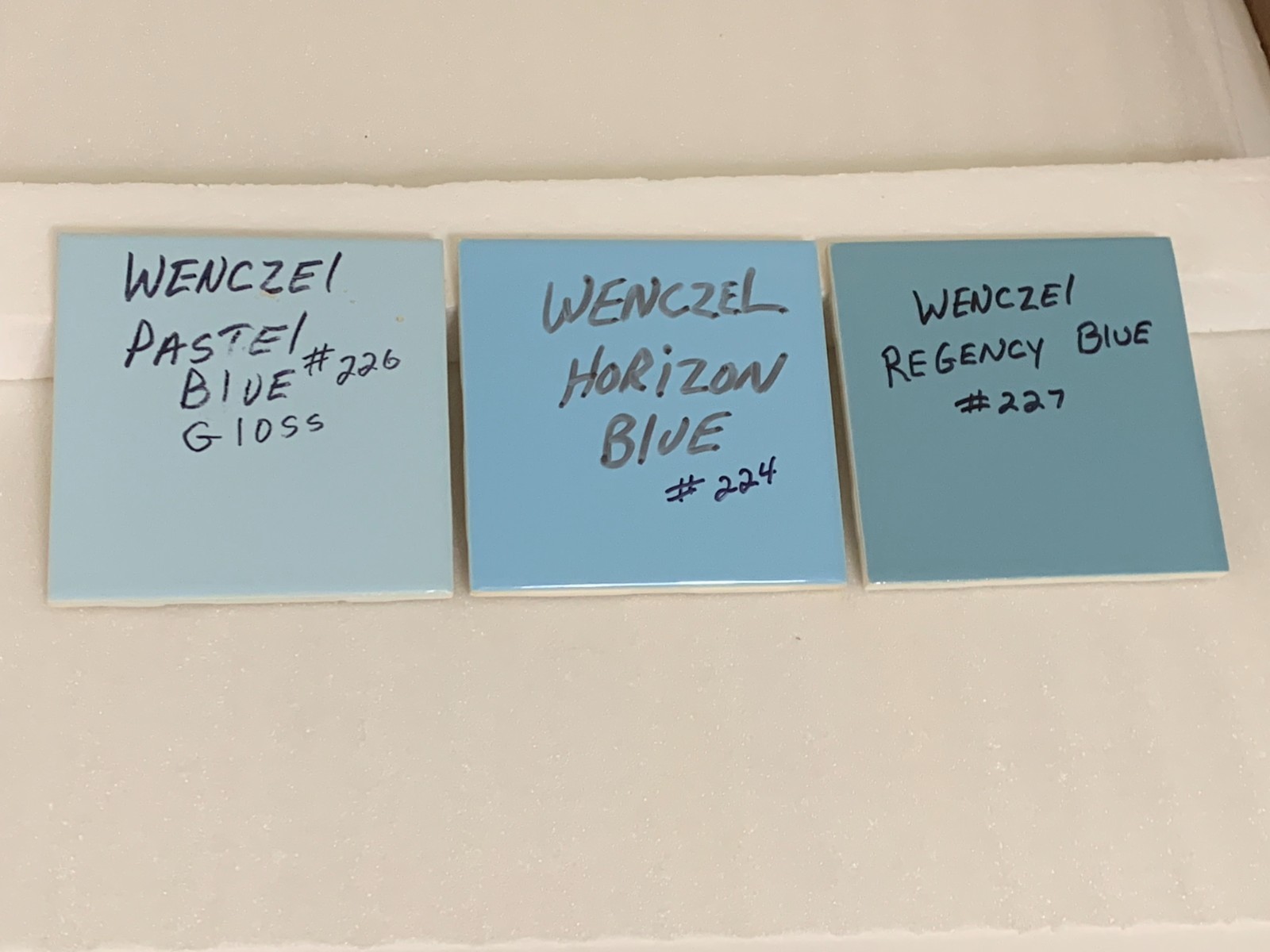 Wenczel Ceramic 2″ x 6″ Flat Surface Bullnose *Pastel Blue* Gloss *2* pcs
