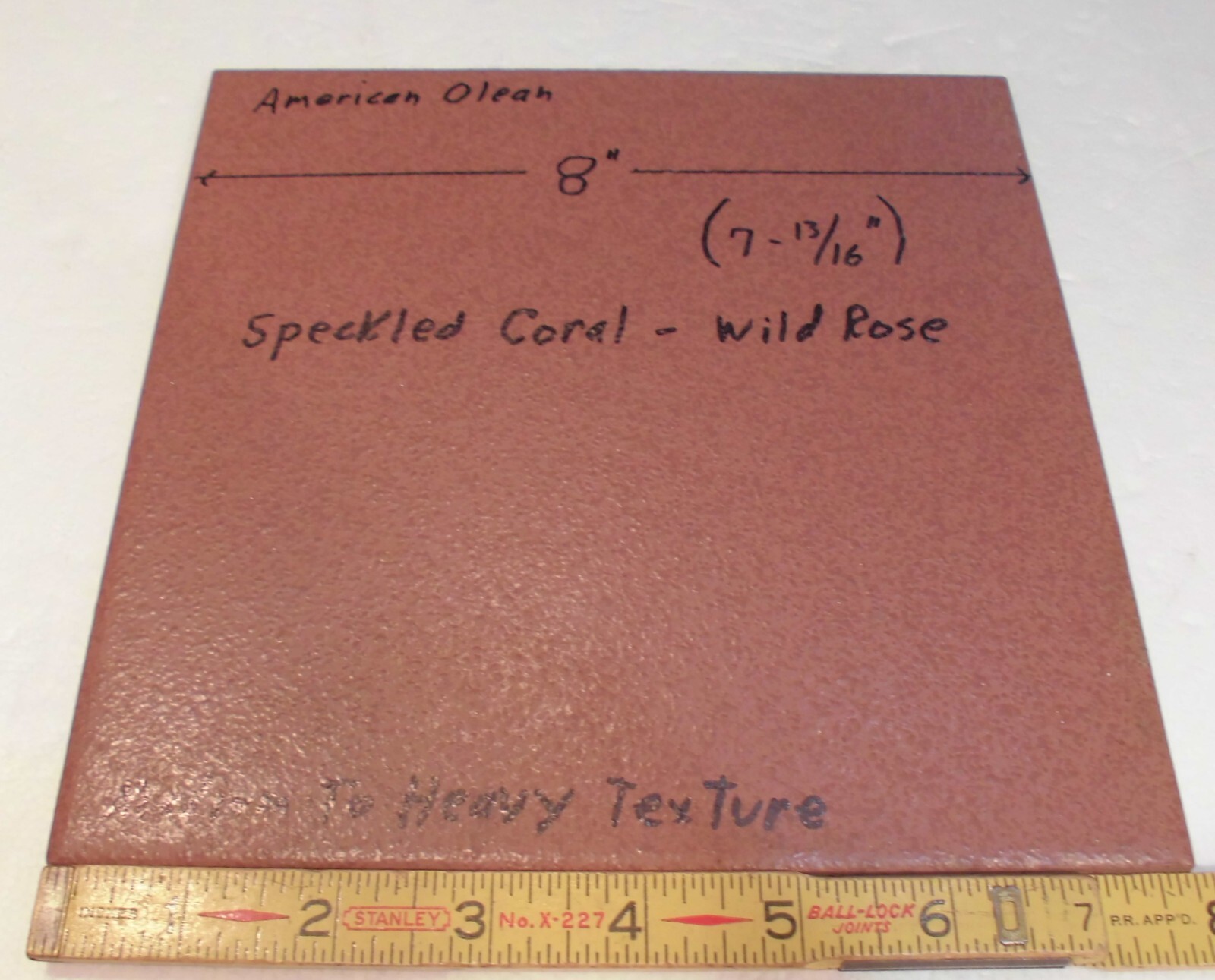 1 pc. Maroon-Wild Rose: 8″ Ceramic Floor Tile by American Olean, Speckled, New