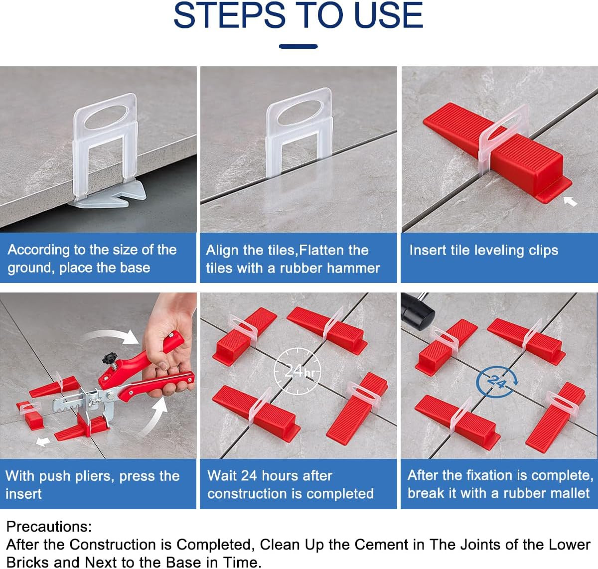 Clips de Sistema de Nivelacion de Azulejos 1/32″ 1mm Juego 2000 Piezas Pro Tool